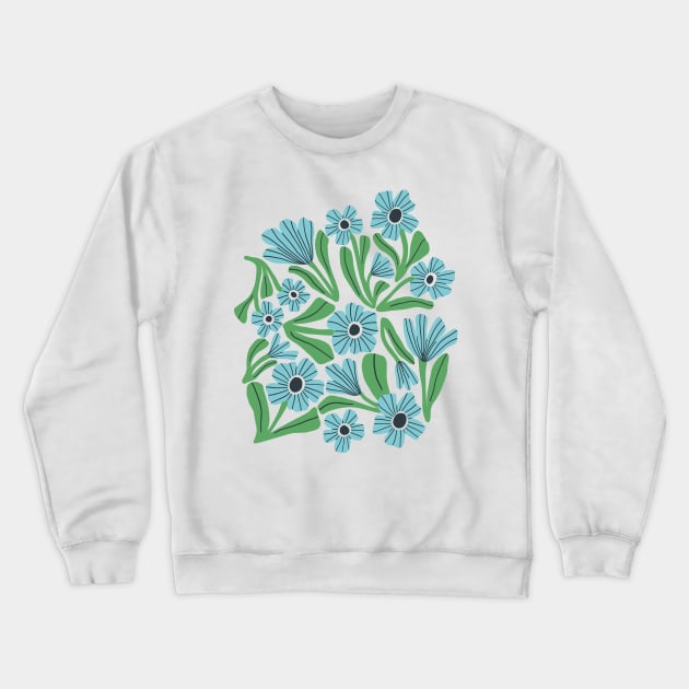 Boho blooms in green and teal Crewneck Sweatshirt by Natalisa